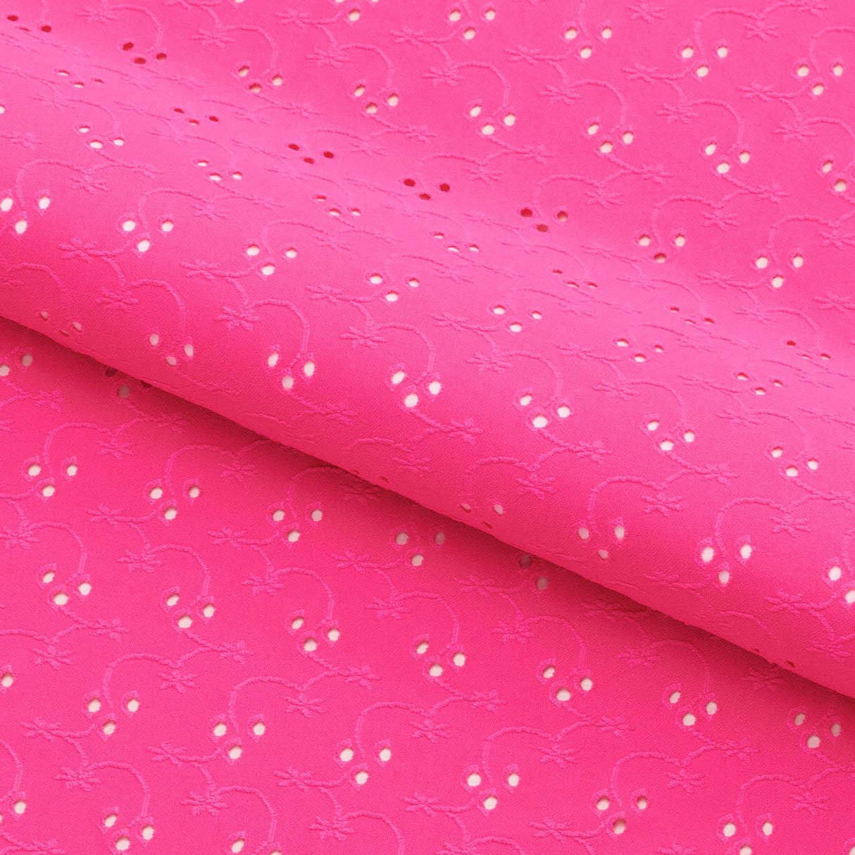 Eyelet Polyester Spandex Jacquard Fabric - Floral Pattern, 51" Width, 4-Way Stretch (1 Yard)