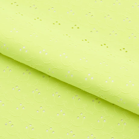 Eyelet Polyester Spandex Jacquard Fabric - Floral Pattern, 51" Width (1 Yard)