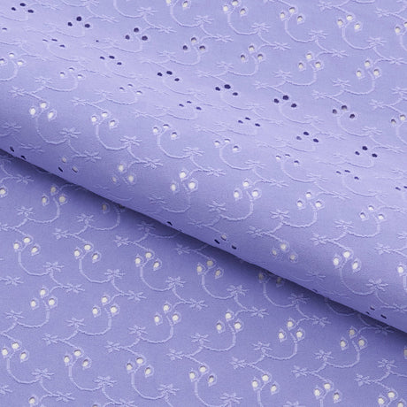 Eyelet Polyester Spandex Jacquard Fabric - Floral Pattern, 51" Width (1 Yard)