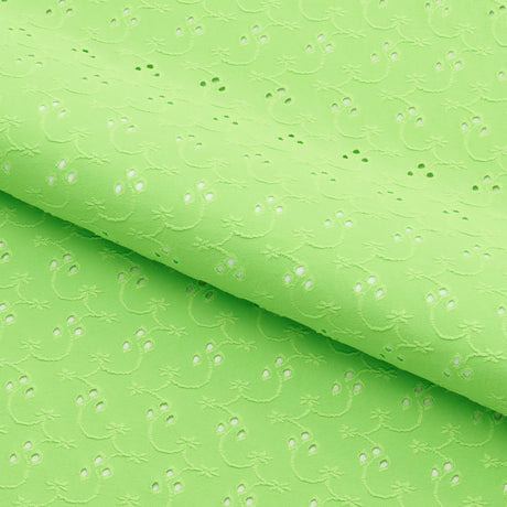 Eyelet Polyester Spandex Jacquard Fabric - Floral Pattern, 51" Width, 4-Way Stretch (1 Yard)
