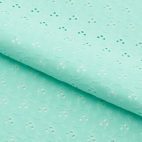 Eyelet Polyester Spandex Jacquard Fabric - Floral Pattern, 51" Width (1 Yard)