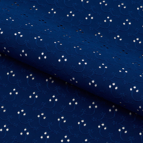 Eyelet Polyester Spandex Jacquard Fabric - Floral Pattern, 51" Width (1 Yard)