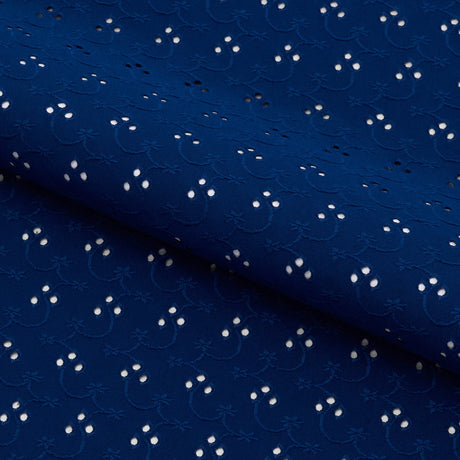 Eyelet Polyester Spandex Jacquard Fabric - Floral Pattern, 51" Width, 4-Way Stretch (1 Yard)