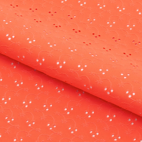 Eyelet Polyester Spandex Jacquard Fabric - Floral Pattern, 51" Width, 4-Way Stretch (1 Yard)