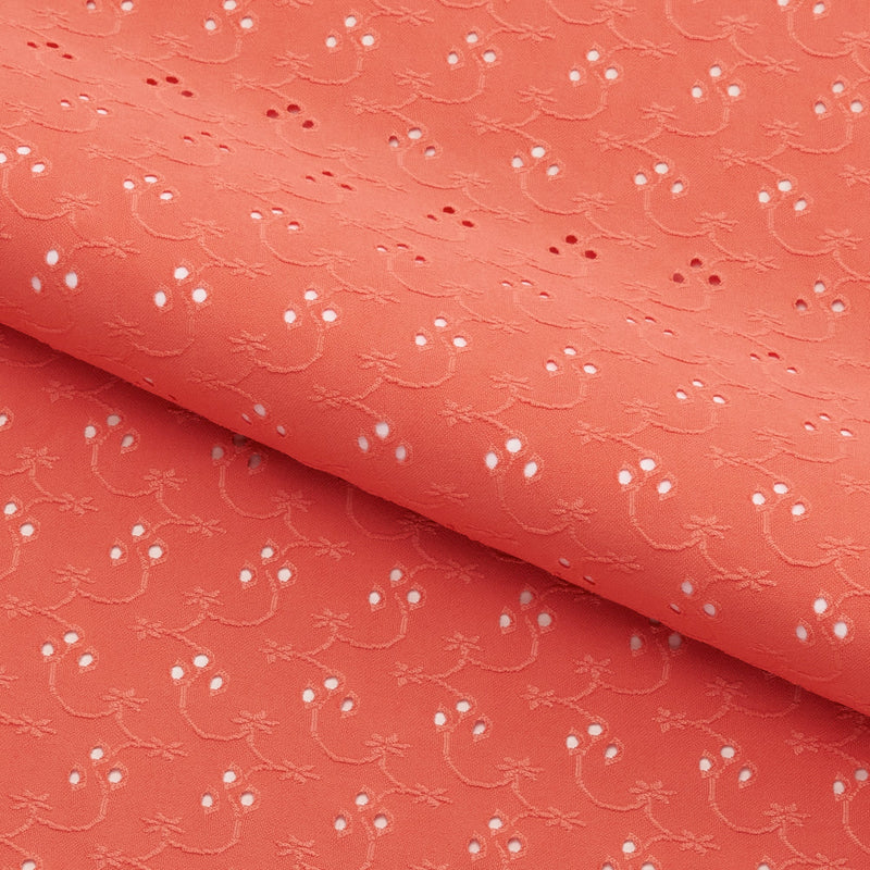 Eyelet Polyester Spandex Jacquard Fabric - Floral Pattern, 51" Width (1 Yard)