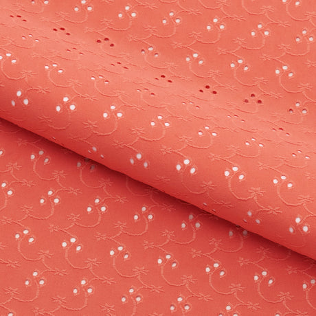 Eyelet Polyester Spandex Jacquard Fabric - Floral Pattern, 51" Width (1 Yard)
