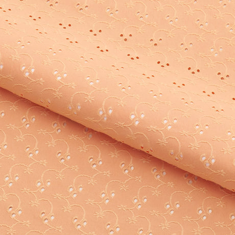 Eyelet Polyester Spandex Jacquard Fabric - Floral Pattern, 51" Width (1 Yard)
