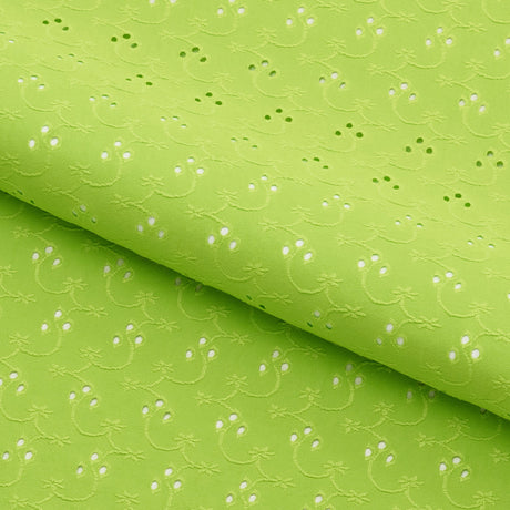 Eyelet Polyester Spandex Jacquard Fabric - Floral Pattern, 51" Width (1 Yard)