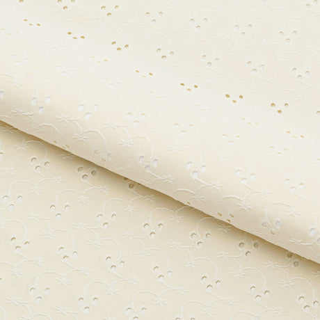 Eyelet Polyester Spandex Jacquard Fabric - Floral Pattern, 51" Width (1 Yard)