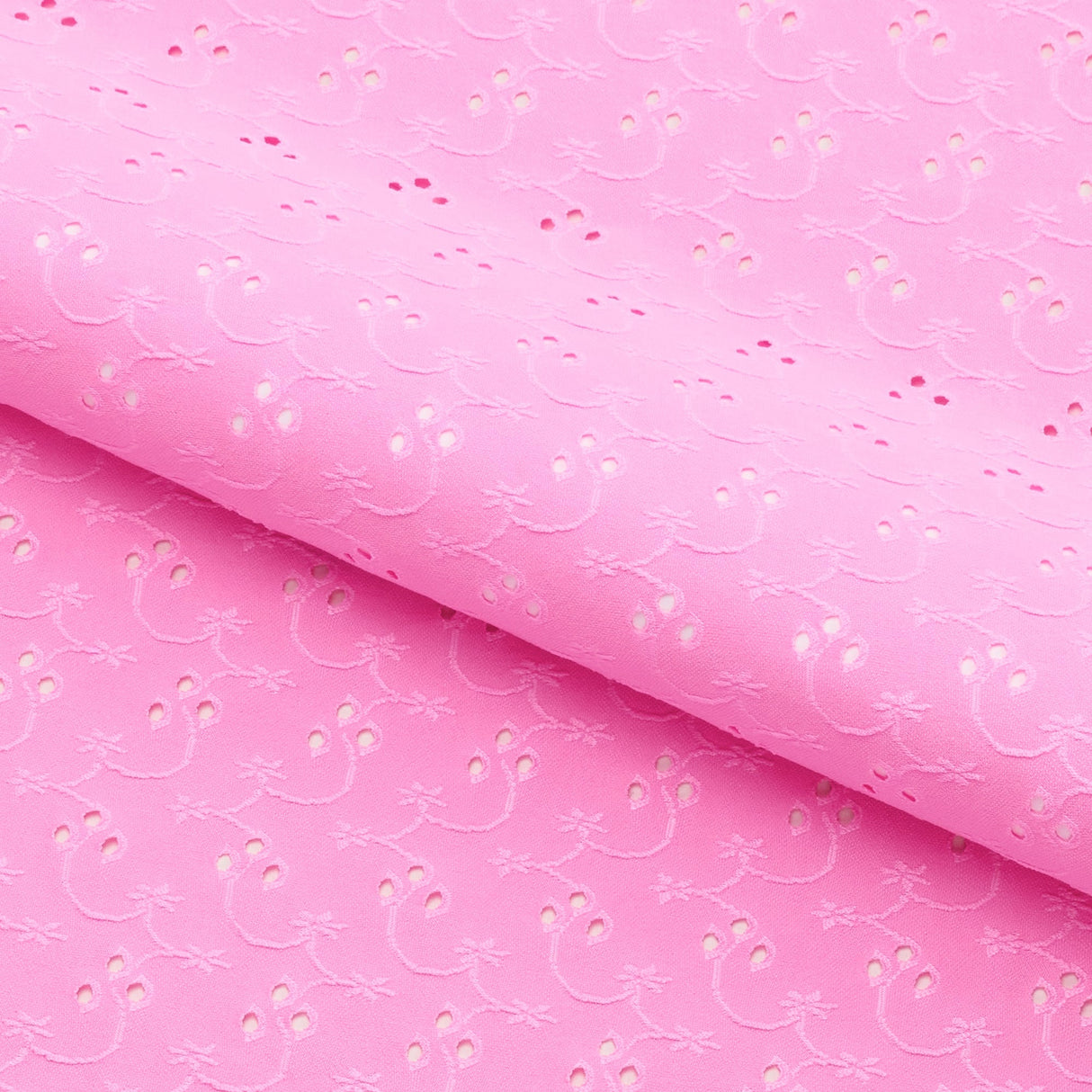 Eyelet Polyester Spandex Jacquard Fabric - Floral Pattern, 51" Width, 4-Way Stretch (1 Yard)