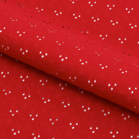 Eyelet Polyester Spandex Jacquard Fabric - Floral Pattern, 51" Width, 4-Way Stretch (1 Yard)