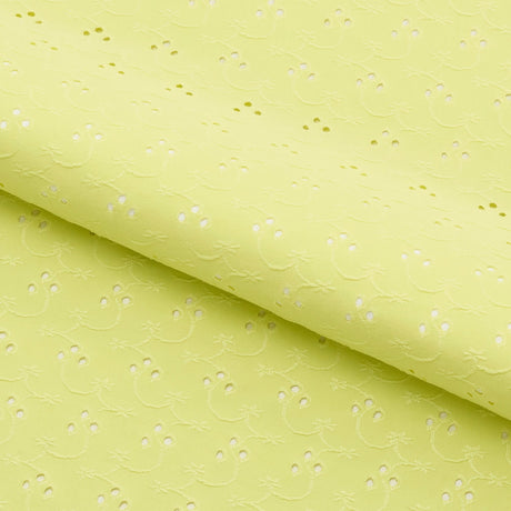 Eyelet Polyester Spandex Jacquard Fabric - Floral Pattern, 51" Width, 4-Way Stretch (1 Yard)