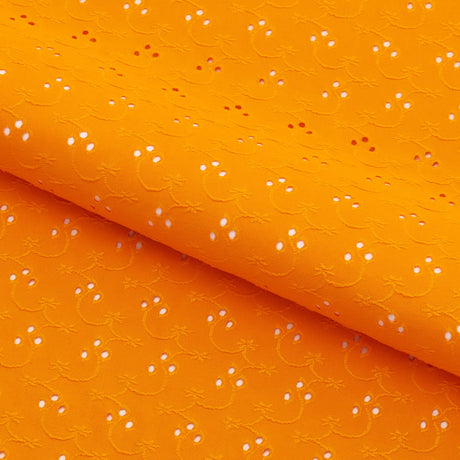 Eyelet Polyester Spandex Jacquard Fabric - Floral Pattern, 51" Width, 4-Way Stretch (1 Yard)