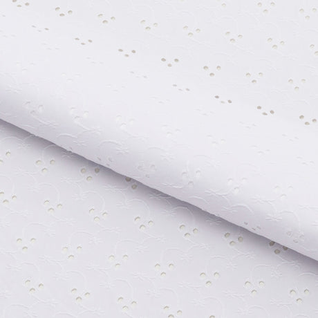 Eyelet Polyester Spandex Jacquard Fabric - Floral Pattern, 51" Width (1 Yard)
