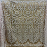 1 Yard Rose Gold Beaded Lace Fabric, Embroidered Polyester Mesh, 52" Wide,