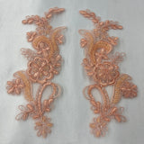 Beaded Corded Floral Lace Applique