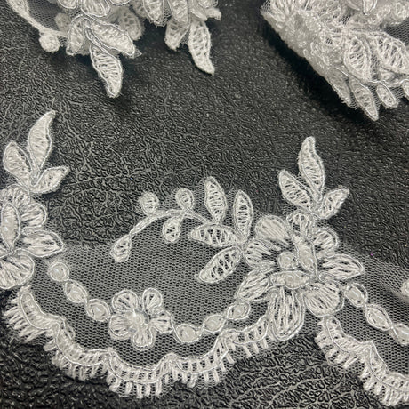 Beaded Corded Lace Trim 3" Wide