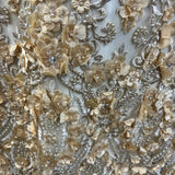 Beaded 3D Floral Lace Mesh
