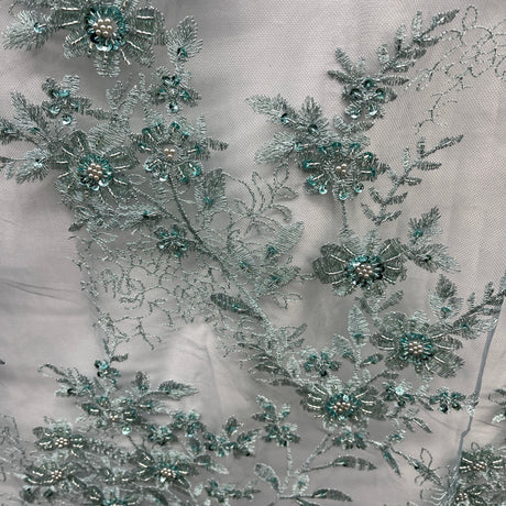 Beaded Floral Lace Mesh