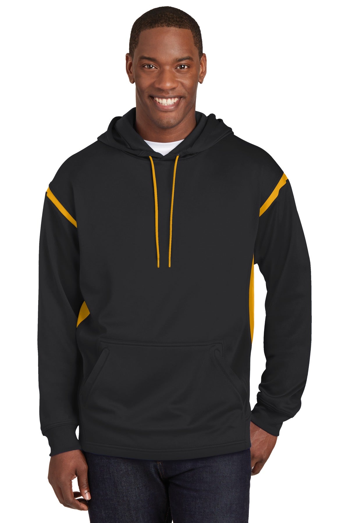 DISCONTINUED Sport-Tek® Tall Tech Fleece Colorblock Hooded Sweatshirt