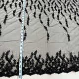 Beaded Lace Fabric on Polyester Net Mesh