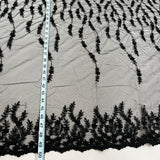 Beaded Lace Fabric on Polyester Net Mesh 50"