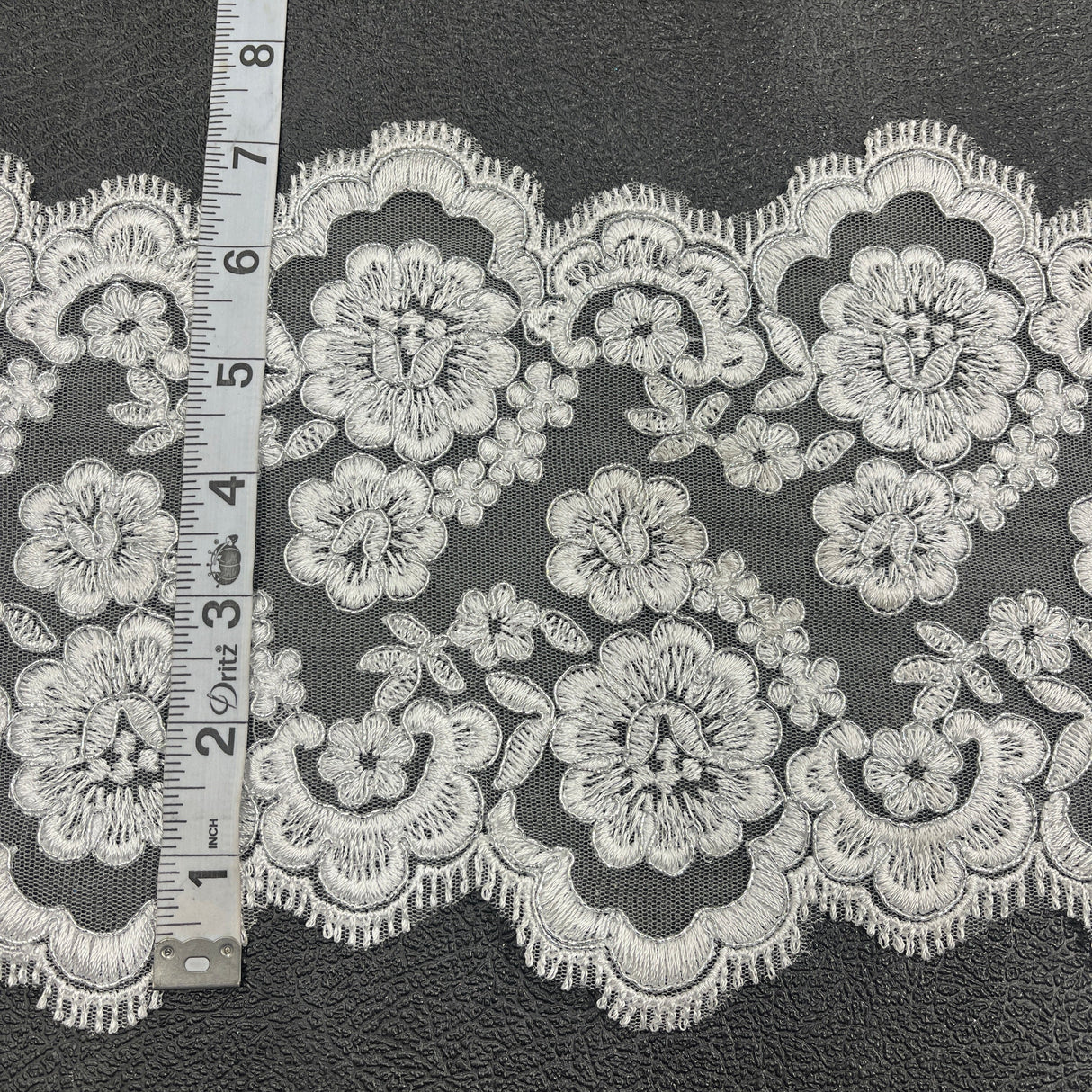 Embroidered Mesh Corded Lace Trim