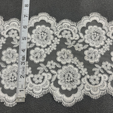 Corded Polyester Lace Trim 6.5" Wide