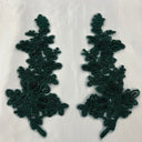 Beaded Floral Lace Applique on Polyester Mesh