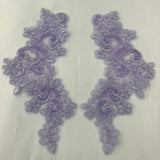 Beaded Corded Floral Lace Applique Pair