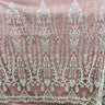 Beaded Lace Fabric on Polyester Net Mesh 51" Wide
