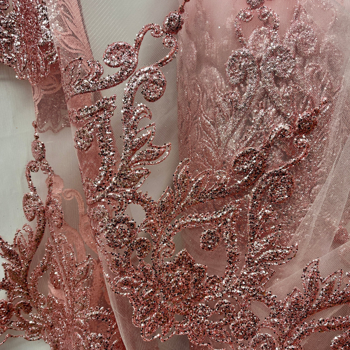 1 Yard Glitter Mesh Fabric 100% Polyester, Sparkling Sheer Lace Material