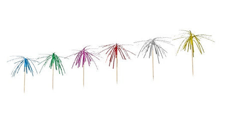 6" Firework Food Picks -Six Assorted Colors, 100 or 1000 count