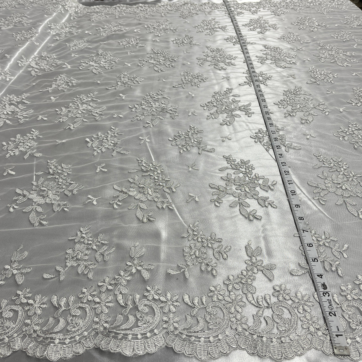 Embroidered Lace Net Mesh Bridal Fabric