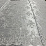 1 Yard Corded Bridal Lace Fabric Embroidered on Polyester Net Mesh 53 inch Width