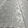 1 Yard - Corded Bridal Lace Fabric Embroidered on 100% Polyester Net Mesh - 53" Wide