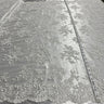 1 Yard Handcrafted Corded Embroidered Bridal Lace Fabric for Elegant Gowns White