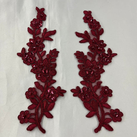 Beaded Floral Lace Applique