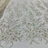 1 Yard Beaded Lace Fabric Embroidered 100 Percent Polyester Net Mesh 50 inch Width