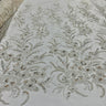 Beaded Lace Fabric on Polyester Net Mesh