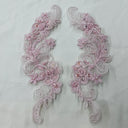 Beaded Corded Floral Lace Applique on Organza