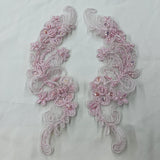 Beaded Corded Floral Lace Applique on Organza