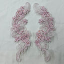 Beaded Corded Floral Lace Applique