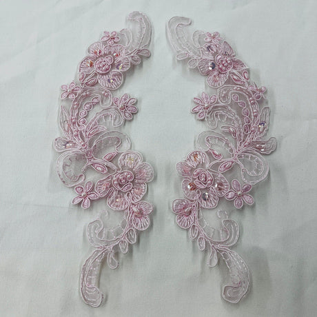 Beaded Corded Floral Lace Applique