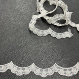 1 Yard Beaded & Corded Lace Trimming Embroidered on 100% Polyester Net Mesh 1" Wide