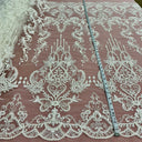 Beaded Embroidered Lace Mesh Fabric