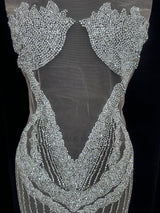 Silver Rhinestone Bodice Applique