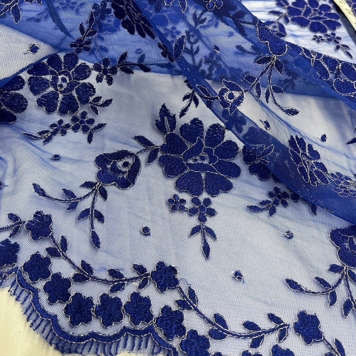 Embroidered Lace Fabric 100% Polyester Net Mesh 52"