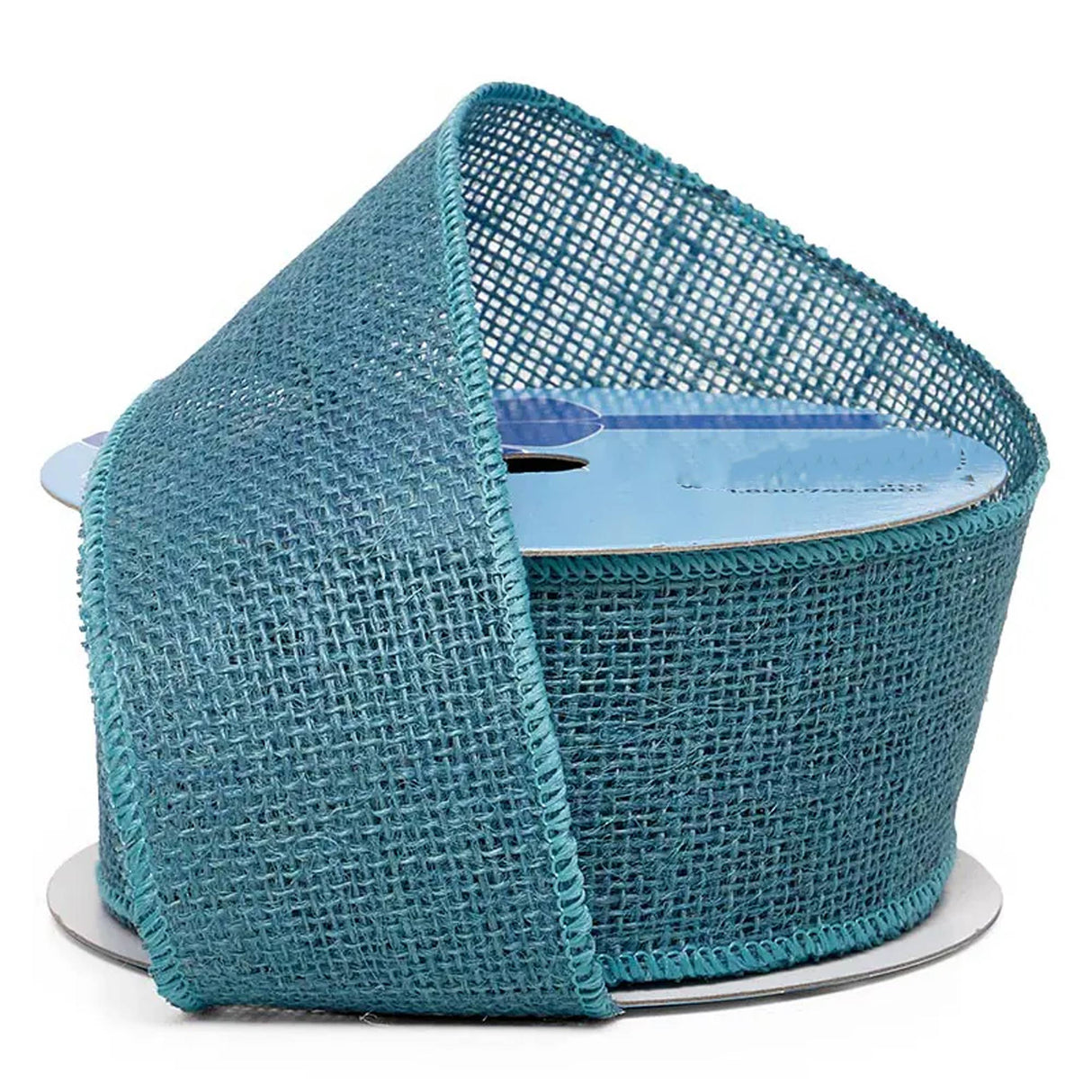 Burlap Wired Ribbon 2 1/2 '' X 10 yd Teal Color 1 / ROLL