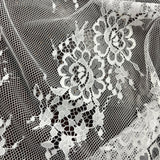 3 Yards Chantilly Embroidered Lace Fabric with Eyelash Scallop